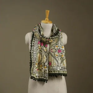 Ranihati Chanderi Silk Phulkari Stole - Product ID: 24