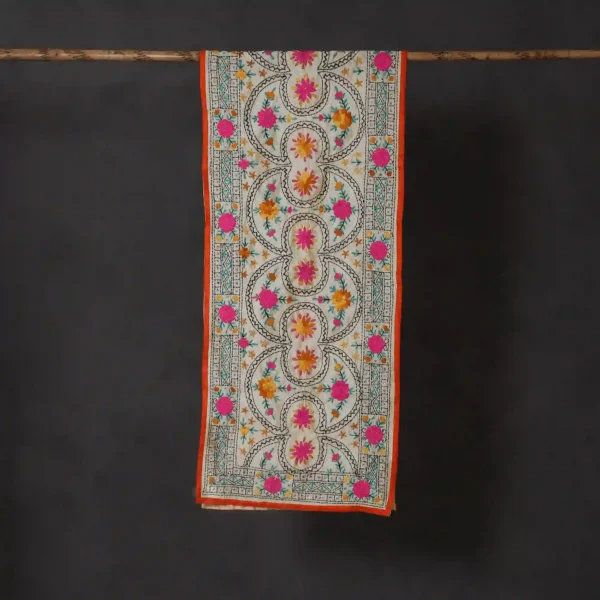 Ranihati Chanderi Silk Phulkari Stole - Product ID: 3