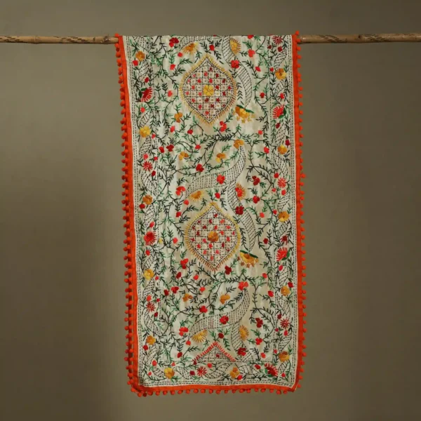Ranihati Chanderi Silk Phulkari Stole - Product ID: 31 - Image 2