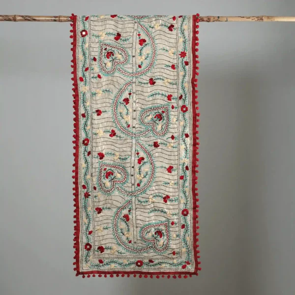 Ranihati Chanderi Silk Phulkari Stole - Product ID: 37