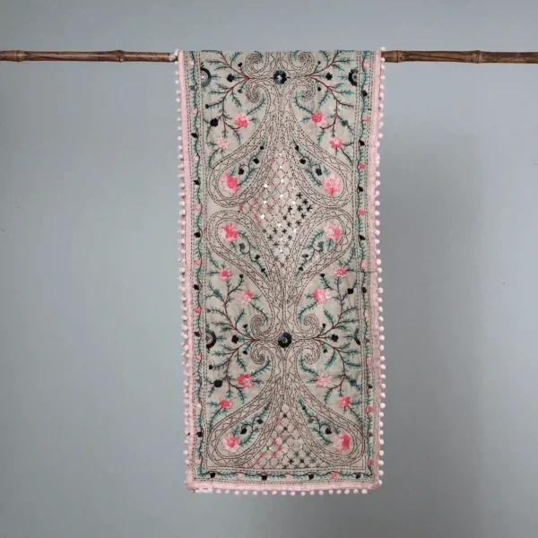 Ranihati Chanderi Silk Phulkari Stole - Product ID: 39
