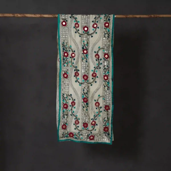 Ranihati Chanderi Silk Phulkari Stole - Product ID: 4