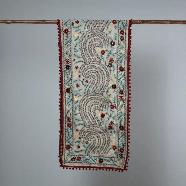 Ranihati Chanderi Silk Phulkari Stole - Product ID: 41