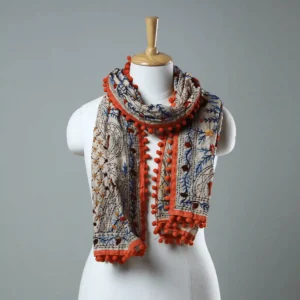 Ranihati Chanderi Silk Phulkari Stole - Product ID: 42