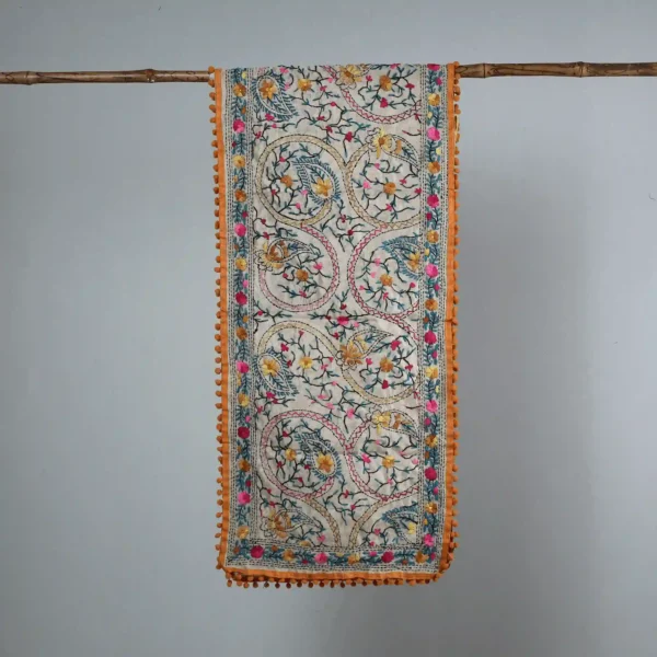 Ranihati Chanderi Silk Phulkari Stole - Product ID: 45