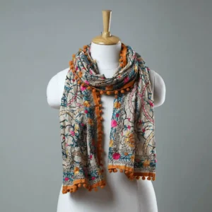 Ranihati Chanderi Silk Phulkari Stole - Product ID: 45
