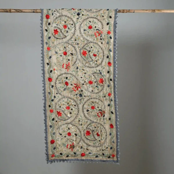 Ranihati Chanderi Silk Phulkari Stole - Product ID: 46