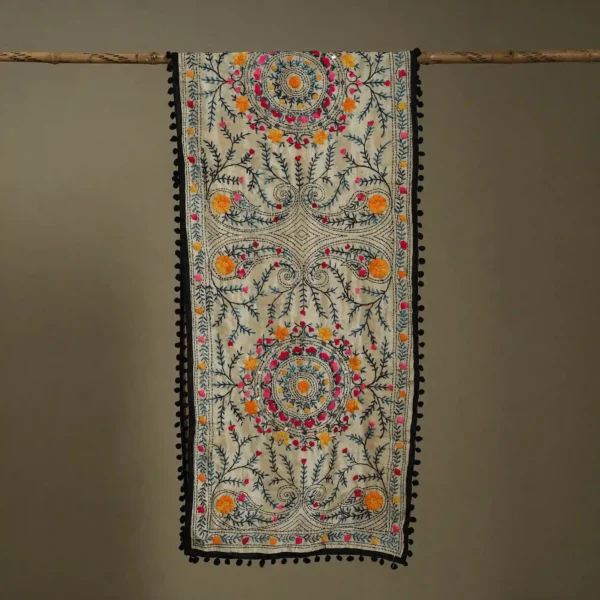 Ranihati Chanderi Silk Phulkari Stole - Product ID: 47
