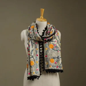 Ranihati Chanderi Silk Phulkari Stole - Product ID: 47