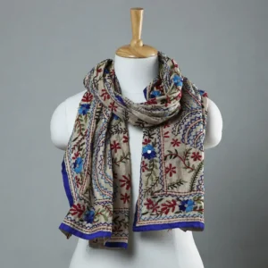 Ranihati Chanderi Silk Phulkari Stole - Product ID: 51