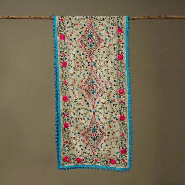 Ranihati Chanderi Silk Phulkari Stole - Product ID: 57