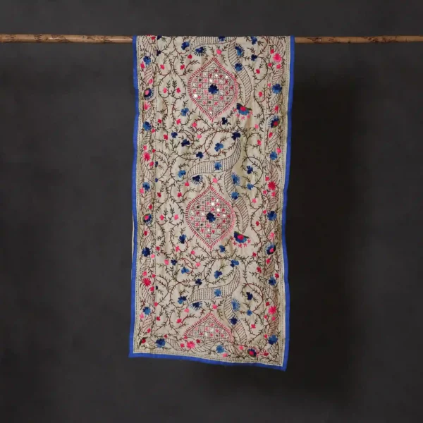Ranihati Chanderi Silk Phulkari Stole - Product ID: 59 - Image 2