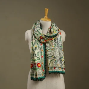 Ranihati Chanderi Silk Phulkari Stole - Product ID: 60