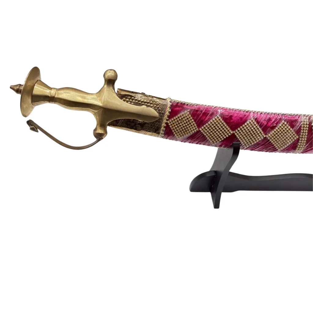 Red Wedding Sword With Brass Handle - Image 2