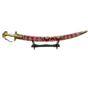 Red Wedding Sword With Brass Handle