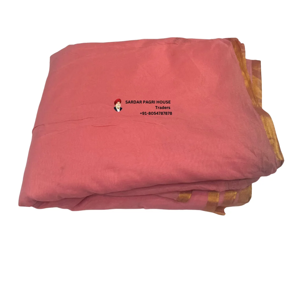 Salmon Pink Tissue Hindu Wedding Turban