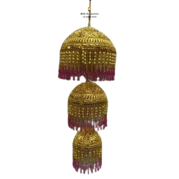 Chattar Sahib 3 Tier With Pink Beads