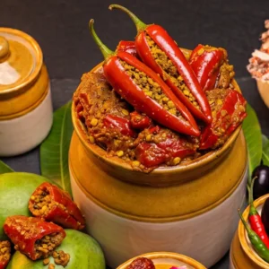 Indian Stuffed Banarasi Red Chilli Pickle