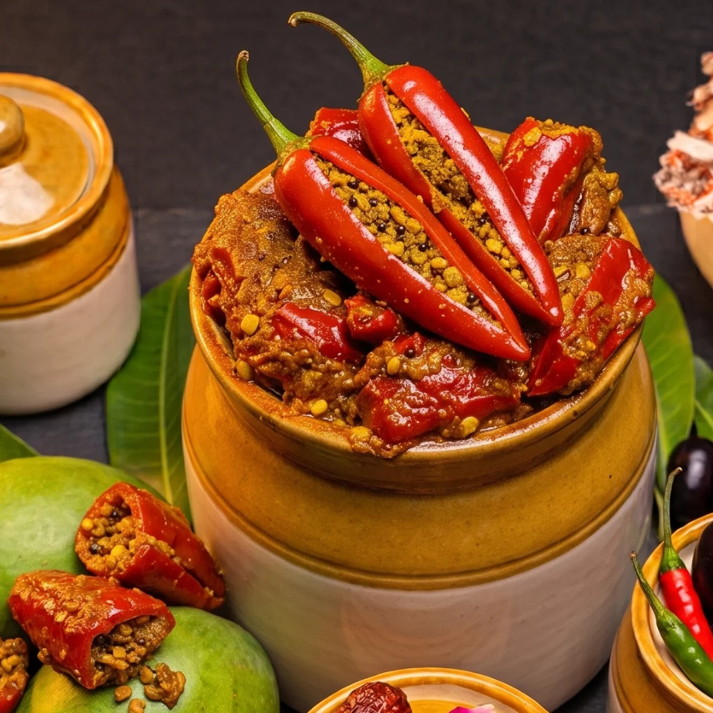 Indian Stuffed Banarasi Red Chilli Pickle