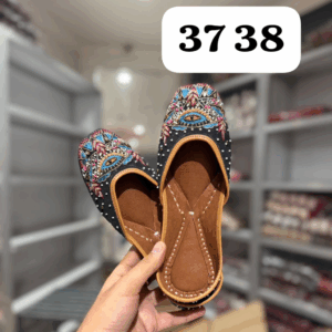 Black Multicolor Punjabi Jutti