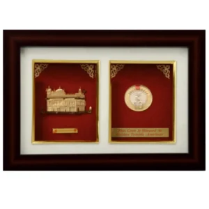 Aarya's Golden Temple Frame With Blessed Coin