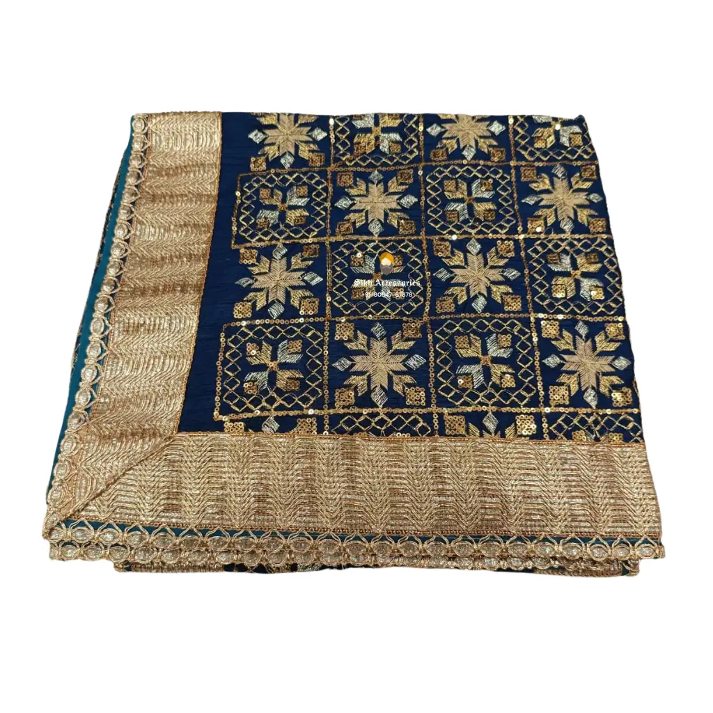 Black Rumala Sahib with Sequin Work- Double Set