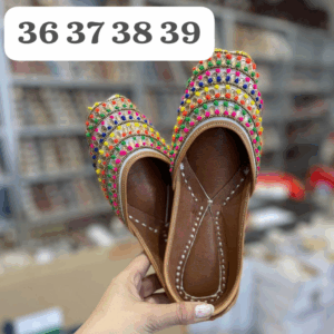 Golden Multicolor Punjabi Jutti For Women