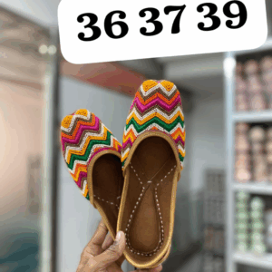 Multicolor Zig-zag Punjabi Jutti For Women
