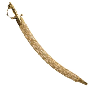 Designer Golden Wedding Sword With Premium Tiger Handle