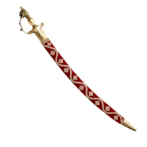 Designer Red Wedding Sword With Premium Tiger Handle