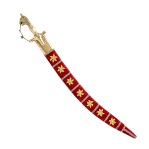 Designer Red Wedding Sword With Premium Tiger Handle