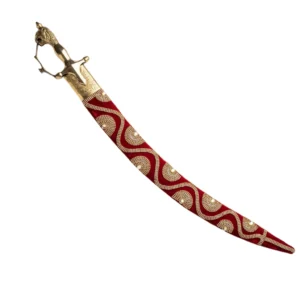 Designer Red Wedding Sword With Premium Tiger Handle