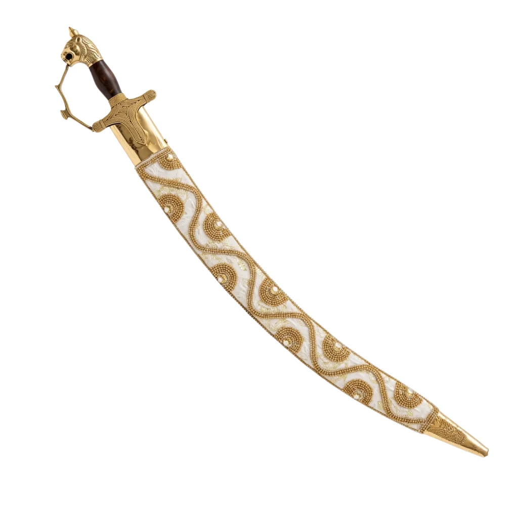 Designer White Wedding Sword With Premium Tiger Handle