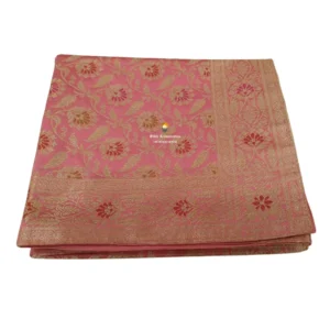 Flamingo Pink Banarsi Handblock Print Rumala Sahib
