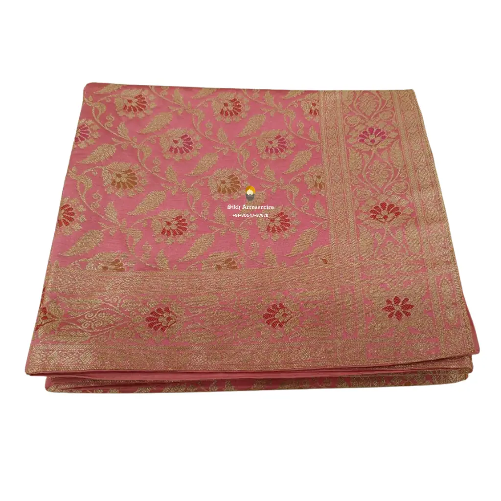 Flamingo Pink Banarsi Handblock Print Rumala Sahib