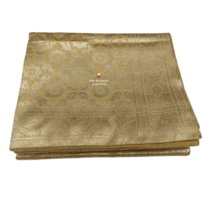 Golden Banarsi Handblock Print Rumala Sahib - Double Set