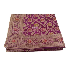 Magenta Banarsi Handblock Print Rumala Sahib