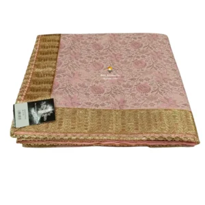 Pink Banarsi Handblock Print Rumala Sahib - Double Set