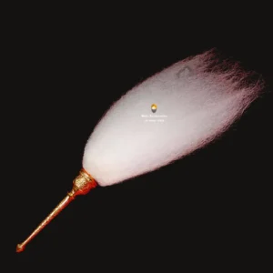 Premium Gold-Plated Handle Chaur Sahib with White Nylon Hair