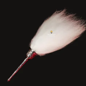 Premium Steel Polished Handle Chaur Sahib with White Nylon Hair