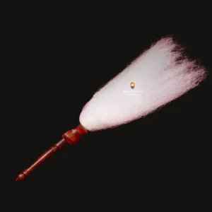 Premium Wooden Handle Chaur Sahib With Nylon White Hair