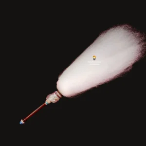 Premium Wooden Handle Chaur Sahib with Stone Work & Engraving