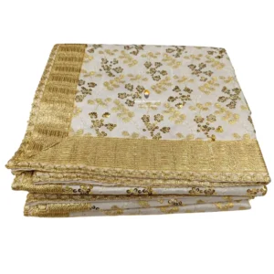 White Rumala Sahib with Sequin Work- Double Set