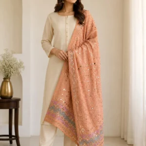 Peach Blush – Heavy Work Wedding Phulkari