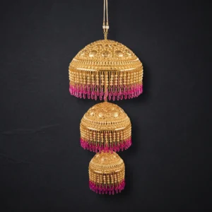 3 Tier Chabba Sahib With Pink Mirror Stones