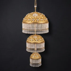 3 Tier Chabba Sahib With White Mirror Stones