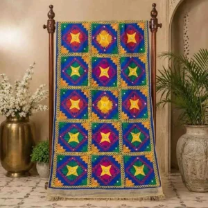 Blue Punjabi Traditional Heavy Work Wedding Phulkari
