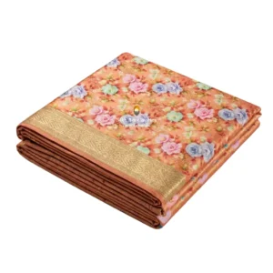 Coral Peach Printed Rumala Sahib - Double Set