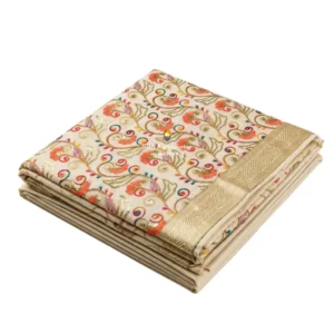 Cream Embroidered Rumala Sahib - Double Set