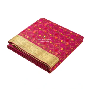 Dark Pink Embroidered Rumala Sahib - Double Set
